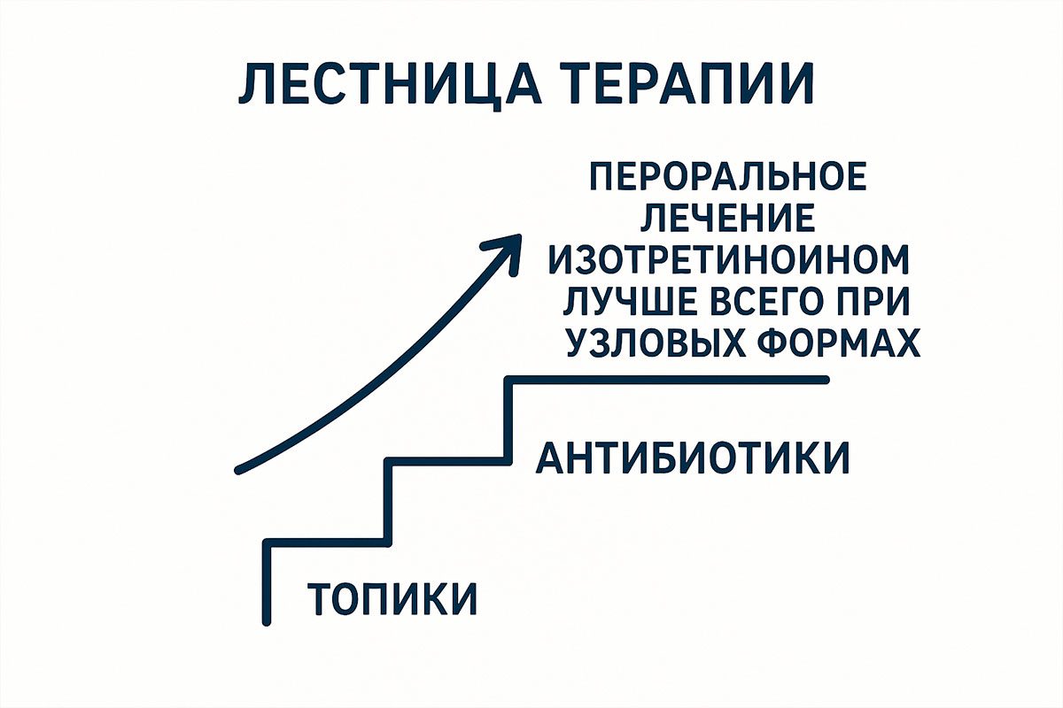 Пероральное лечение изотретиноином лучше всего