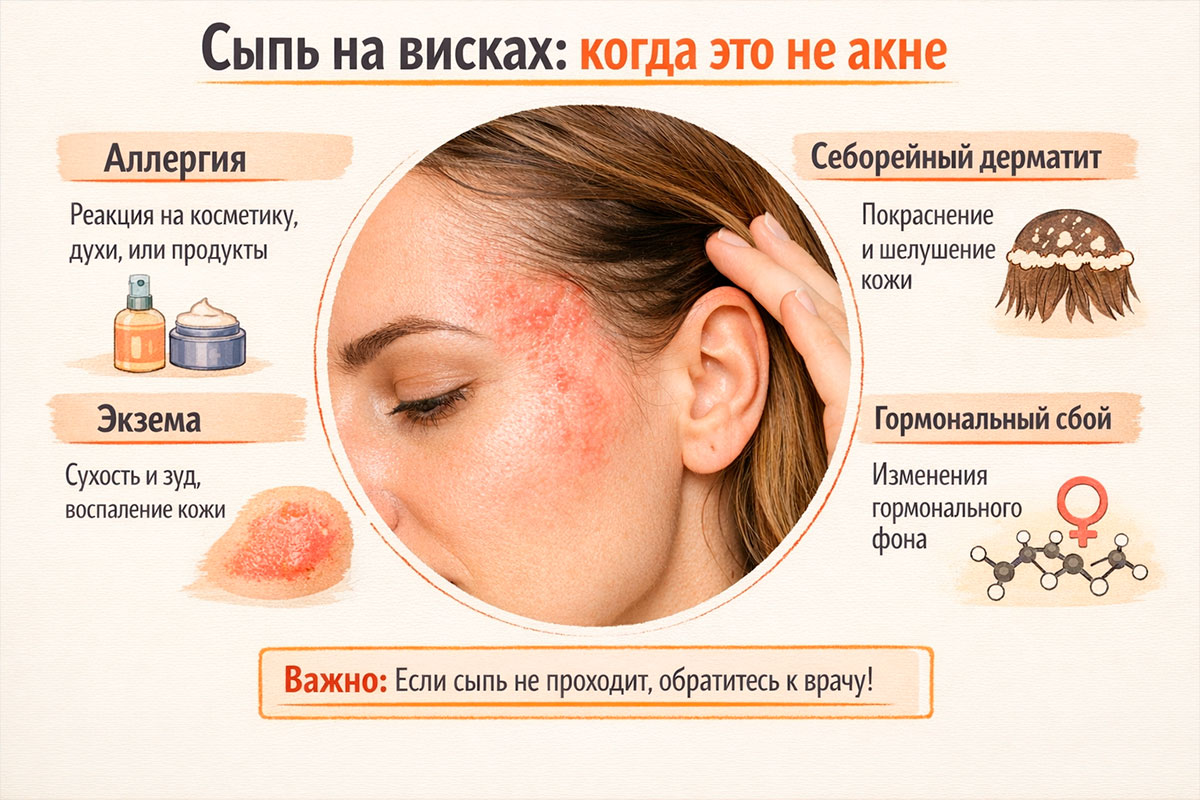 Сыпь на висках