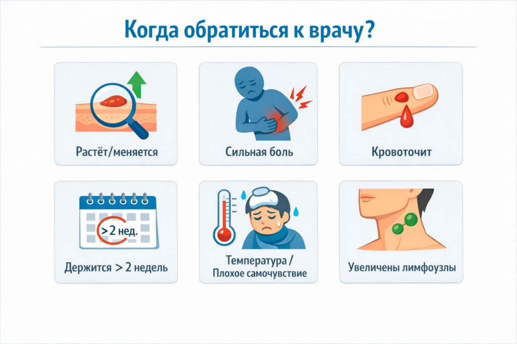 Инфографика: красные флаги при белых образованиях на губах